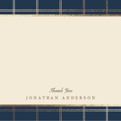 This is a blue spruce foil stamped stationery with foil pressed by Creo Study called gilded checks printing on signature in 4.25x5.5