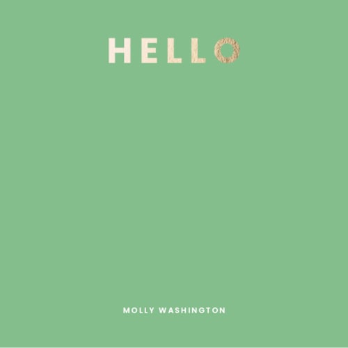 This is a avocado foil stamped stationery with foil pressed by taylorVdesign called simple hello printing on signature in 4.25x5.5