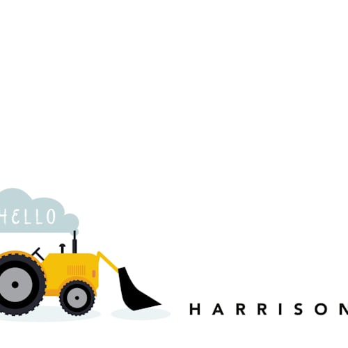 This is a sunshine kids thank you cards notes with standard by Hudson meet Rose called hello digger printing on signature in standard