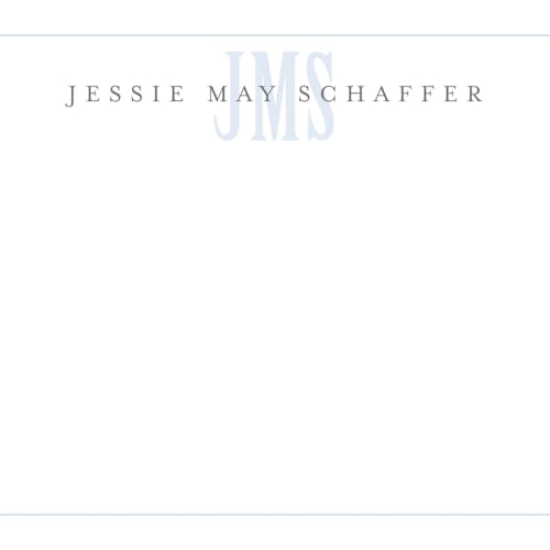 This is a sky kids thank you cards notes with standard by Erin Hodges called classic monogram printing on signature in standard
