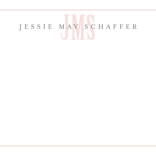 This is a coral kids thank you cards notes with standard by Erin Hodges called classic monogram printing on signature in standard