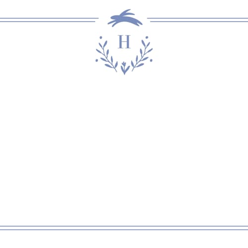 This is a cobalt kids thank you cards notes with standard by Susan Brown called classic baby monogram printing on signature in standard