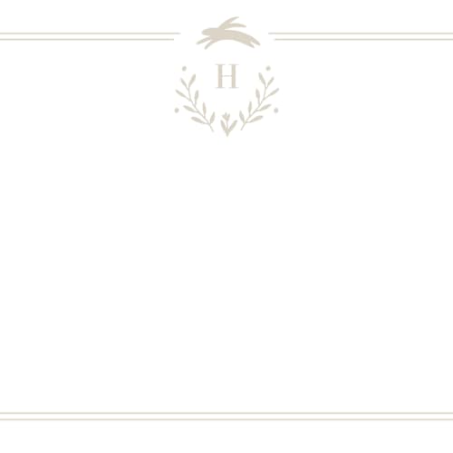 This is a fawn kids thank you cards notes with standard by Susan Brown called classic baby monogram printing on signature in standard