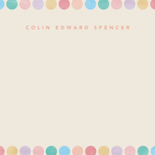 This is a sherbet kids thank you cards notes with standard by Creo Study called rainbow dots printing on signature in standard