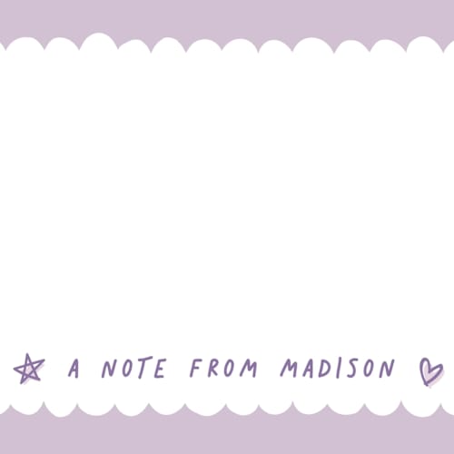 This is a orchid kids thank you cards notes with standard by Hooray Creative called scallop border printing on signature in standard