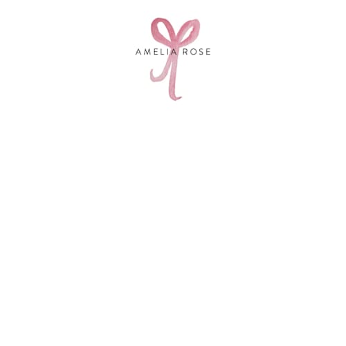 This is a blush kids thank you cards notes with standard by Nicoletta Savod called sweet as a bow printing on signature in standard
