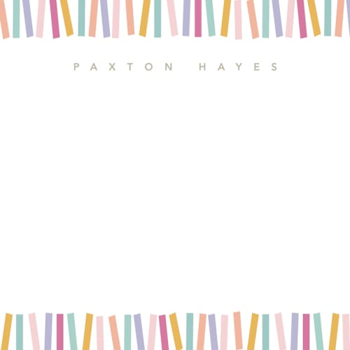This is a rainbow kids thank you cards notes with standard by Creo Study called confetti border printing on signature in standard