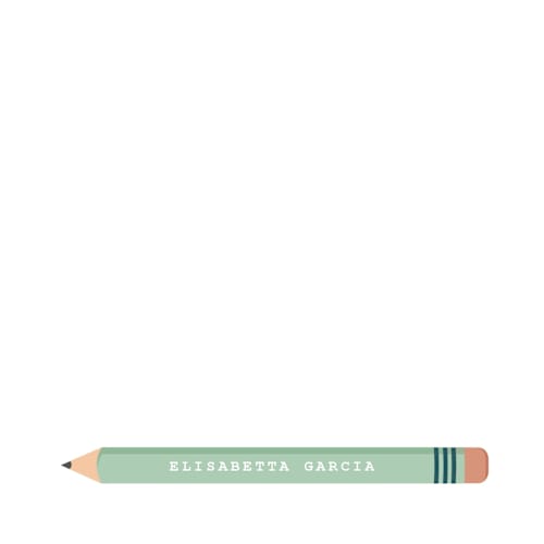 This is a minty kids thank you cards notes with standard by Christie Garcia called penciled printing on signature in standard