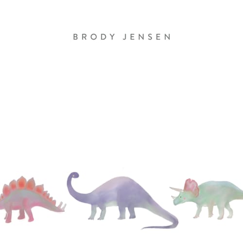 This is a cotton candy kids thank you cards notes with standard by Joanna Griffin called dinosaur parade printing on signature in standard