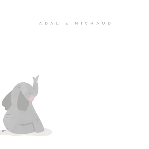 This is a elephant kids thank you cards notes with standard by Angela Garrick called blushing elephant printing on signature in standard