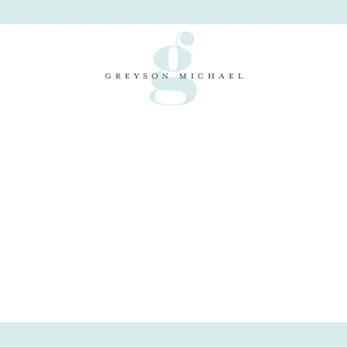 This is a sky kids thank you cards notes with standard by Emily Betts called initial notes printing on signature in standard