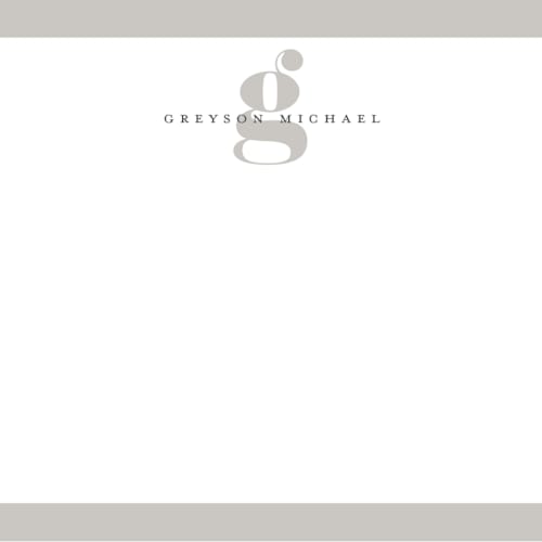 This is a fog kids thank you cards notes with standard by Emily Betts called initial notes printing on signature in standard