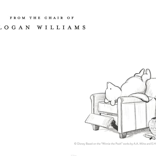 This is a polar bear kids thank you cards notes with standard by Stefanie Lane called pooh lounging from disney's winnie the pooh printing on signature in standard