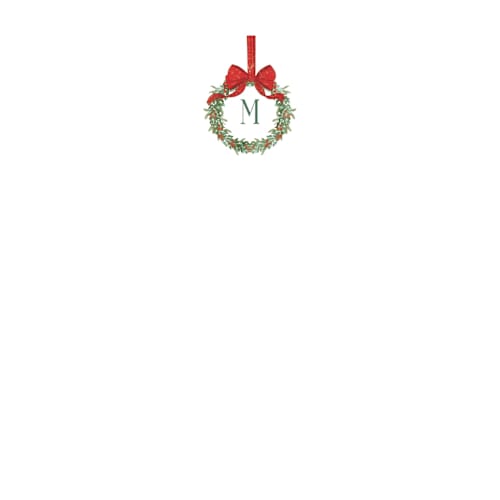This is a wreath personalized stationery thank you cards with standard by Petra Kern called winter monogram printing on signature in 4.25x5.5