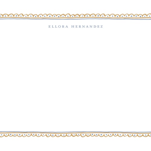 This is a mustard personalized stationery thank you cards with standard by Pati Cascino called forli printing on signature in 4.25x5.5