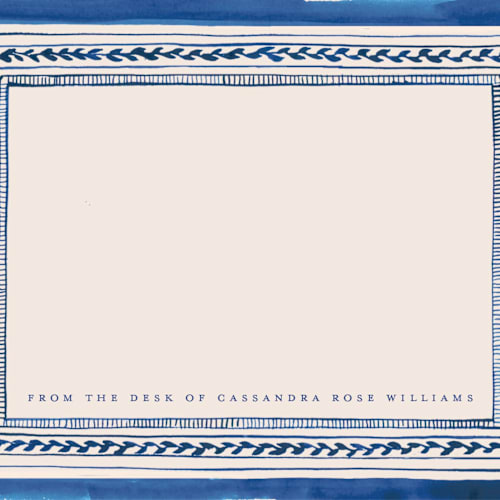 This is a powder personalized stationery thank you cards with standard by Teju Reval called vintage border printing on signature in 4.25x5.5