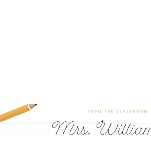 This is a sunflower personalized stationery thank you cards with standard by Poised Avenue called classroom notes printing on signature in 4.25x5.5