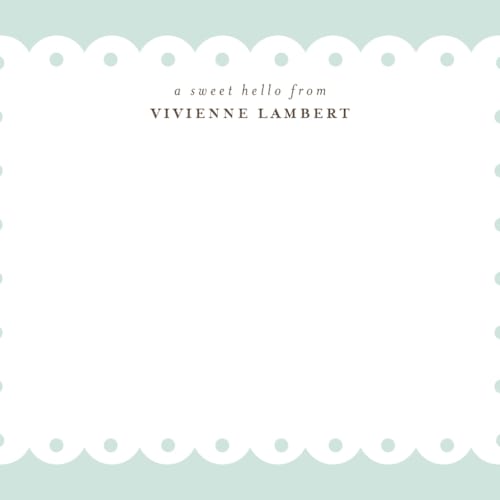 This is a mint personalized stationery thank you cards with standard by Shirley Lin Schneider called southern charm printing on signature in 4.25x5.5
