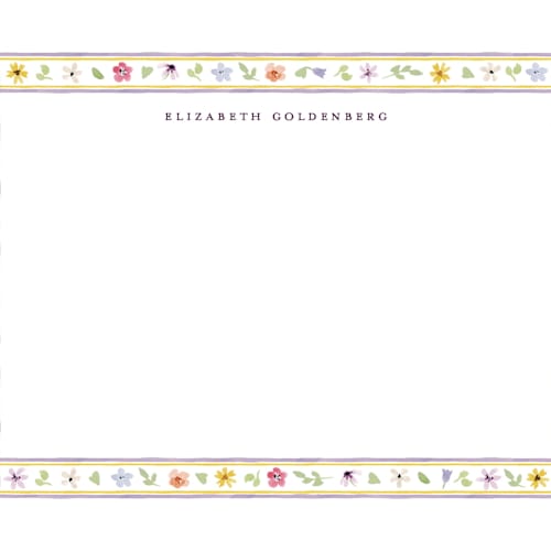 This is a sunrise personalized stationery thank you cards with standard by Pati Cascino called herbarium printing on signature in 4.25x5.5