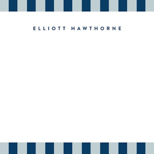 This is a lagoon personalized stationery thank you cards with standard by Olivia Raufman called refined stripe printing on signature in 4.25x5.5