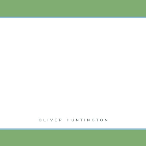 This is a grass personalized stationery thank you cards with standard by Nicoletta Savod called august printing on signature in 4.25x5.5