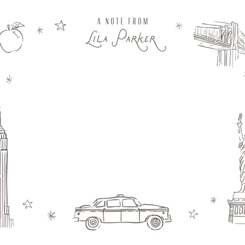 This is a haze personalized stationery thank you cards with standard by Sarah Curry called iconic nyc printing on signature in 4.25x5.5