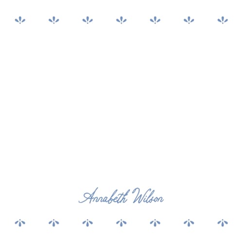 This is a powder blue personalized stationery thank you cards with standard by Erin L. Wilson called somerset eyelet printing on signature in 4.25x5.5