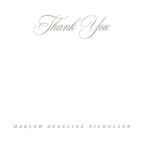 This is a garden personalized stationery thank you cards with standard by Kelly Schmidt called timeless thank you printing on signature in 4.25x5.5