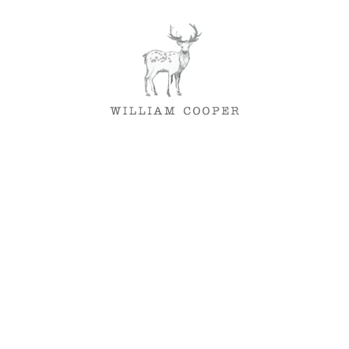 This is a ink personalized stationery thank you cards with standard by Teju Reval called deer printing on signature in 4.25x5.5