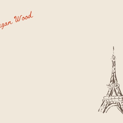 This is a antique bronze personalized stationery thank you cards with standard by Cass Loh called eiffel in love printing on signature in 4.25x5.5