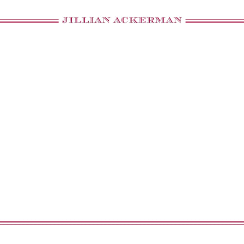 This is a fuchsia rose personalized stationery thank you cards with standard by The Social Type called the lady printing on signature in 4.25x5.5