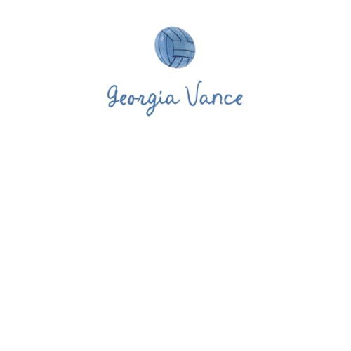 This is a ice personalized stationery thank you cards with standard by Teju Reval called sportsy volleyball printing on signature in 4.25x5.5