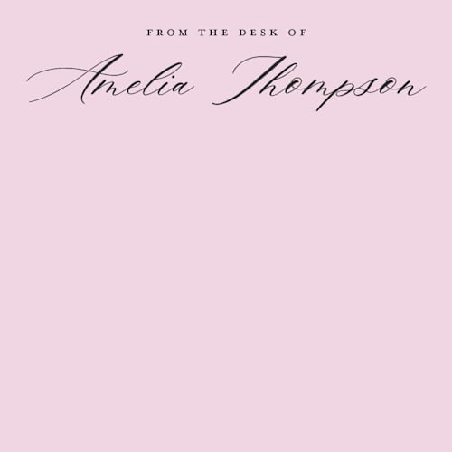 This is a lilac personalized stationery thank you cards with standard by Kristel called the minimalist printing on signature in 4.25x5.5