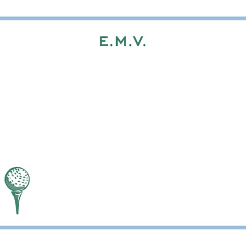 This is a light blue personalized stationery thank you cards with standard by Pati Cascino called nuance printing on signature in 4.25x5.5