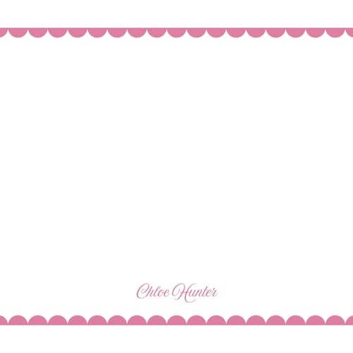 This is a hibiscus personalized stationery thank you cards with standard by Alexandra Cohn called scalloped trim printing on signature in 4.25x5.5