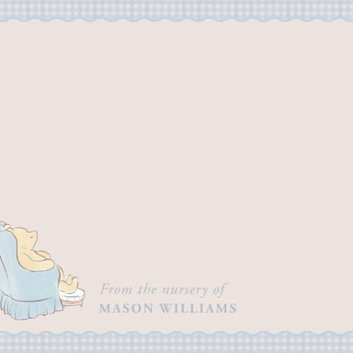 This is a sky personalized stationery thank you cards with standard by Sabrin Deirani called disney winnie the pooh printing on signature in 4.25x5.5