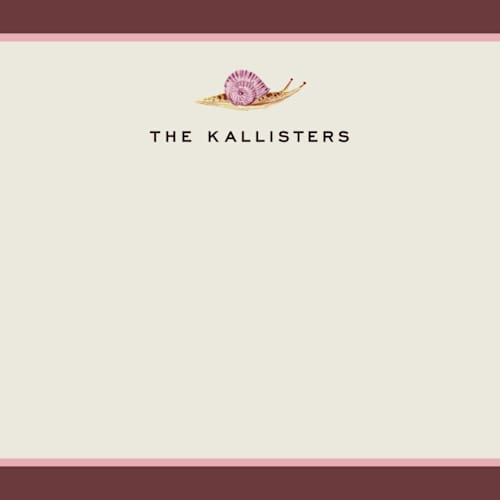 This is a raspberry personalized stationery thank you cards with standard by Pati Cascino called snail mail printing on signature in 4.25x5.5