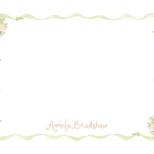 This is a penelope personalized stationery thank you cards with standard by Creo Study called cottagecore printing on signature in 4.25x5.5
