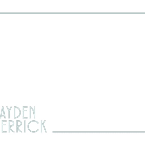 This is a mint personalized stationery thank you cards with standard by Angela Garrick called linear printing on signature in 4.25x5.5