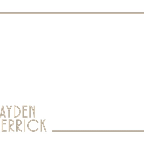 This is a wheat personalized stationery thank you cards with standard by Angela Garrick called linear printing on signature in 4.25x5.5