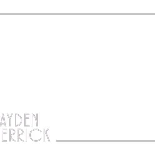 This is a mist personalized stationery thank you cards with standard by Angela Garrick called linear printing on signature in 4.25x5.5