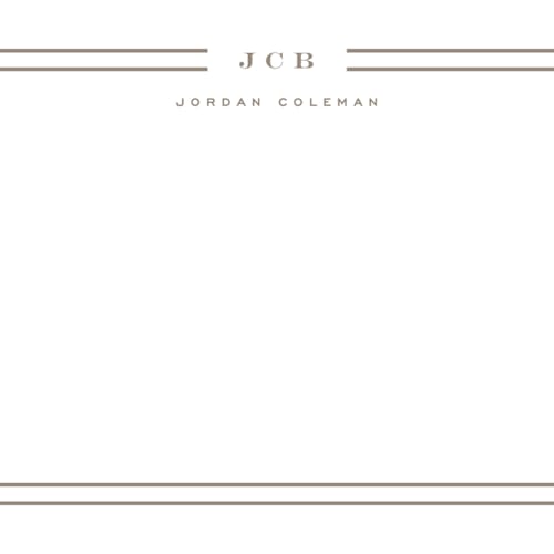 This is a milky coffee personalized stationery thank you cards with standard by Yuliya Evseeva called modern lines printing on signature in 4.25x5.5