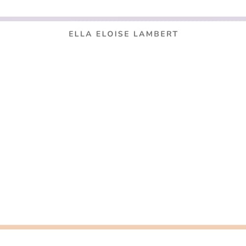 This is a pastel personalized stationery thank you cards with standard by Stephanie Heinrich Godbout called modern colorful border printing on signature in 4.25x5.5