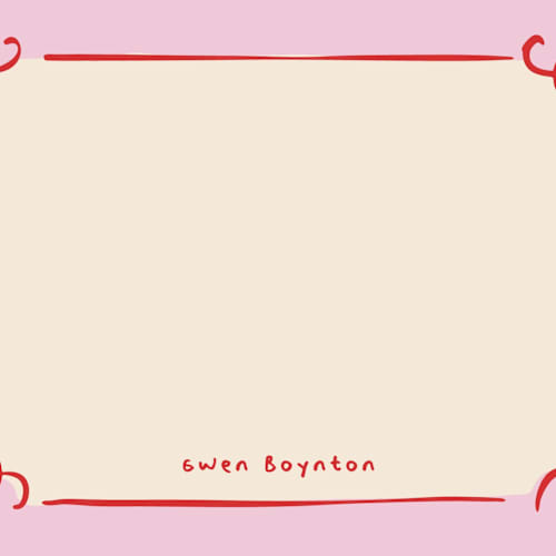 This is a candy personalized stationery thank you cards with standard by Anastasia Makarova called curly corners printing on signature in 4.25x5.5