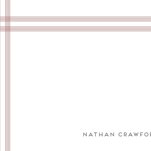This is a crimson personalized stationery thank you cards with standard by Jenny Millington called framed printing on signature in 4.25x5.5
