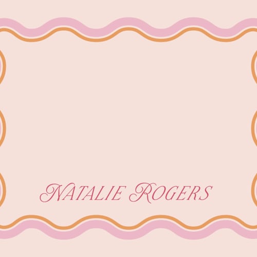 This is a fruit punch personalized stationery thank you cards with standard by Everett Paper Goods called squiggled printing on signature in 4.25x5.5