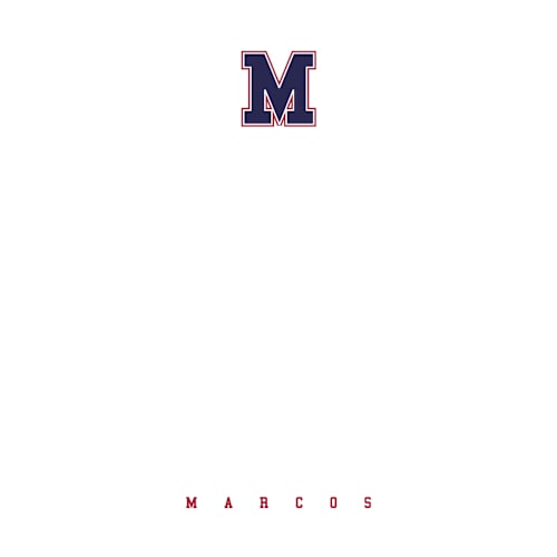 This is a patriot personalized stationery thank you cards with standard by Kamala Nahas called varsity printing on signature in 4.25x5.5