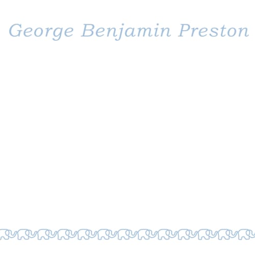 This is a bluebell personalized stationery thank you cards with standard by Megan Davis called petite elephant printing on signature in 4.25x5.5