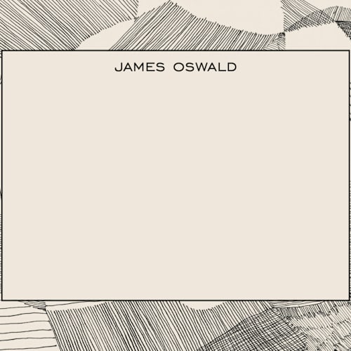 This is a ivory black personalized stationery thank you cards with standard by Catilustre called random land printing on signature in 4.25x5.5