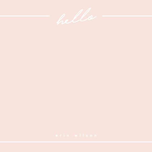 This is a blush personalized stationery thank you cards with standard by Erin L. Wilson called hello printing on signature in 4.25x5.5